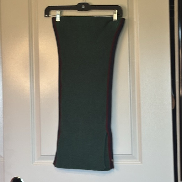 Scotch and Soda Green Ribbed Varsity Stripe MIDI Skirt Small - Picture 5 of 12